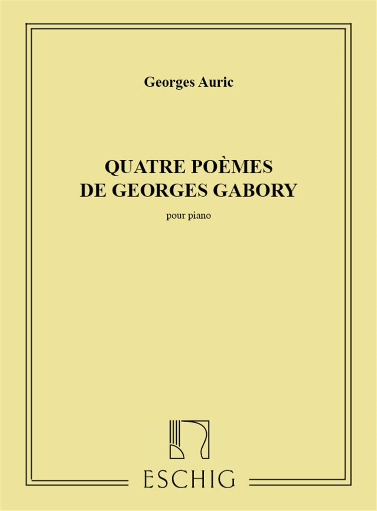 4 Poemes De Gabory Chant-Piano
